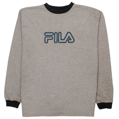 Mens UK Size 2XL FILA Grey Pullover Sweatshirt
