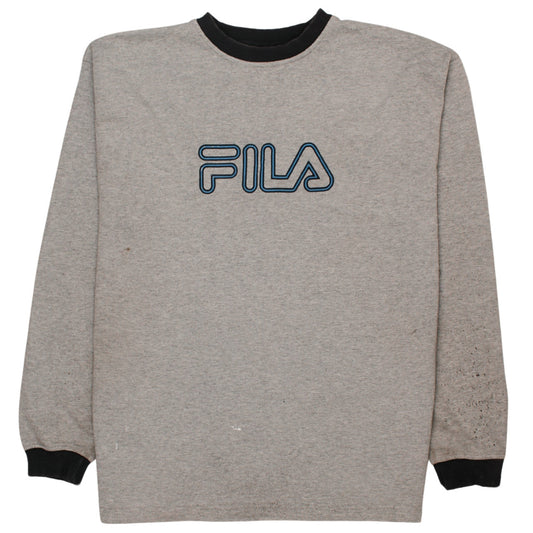 Mens UK Size 2XL FILA Grey Pullover Sweatshirt
