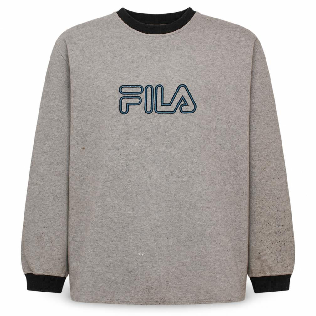 Mens UK Size 2XL FILA Grey Pullover Sweatshirt