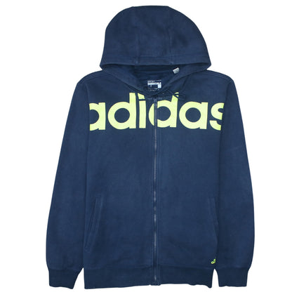 Mens UK Size M adidas Blue Full Zip Hoodie
