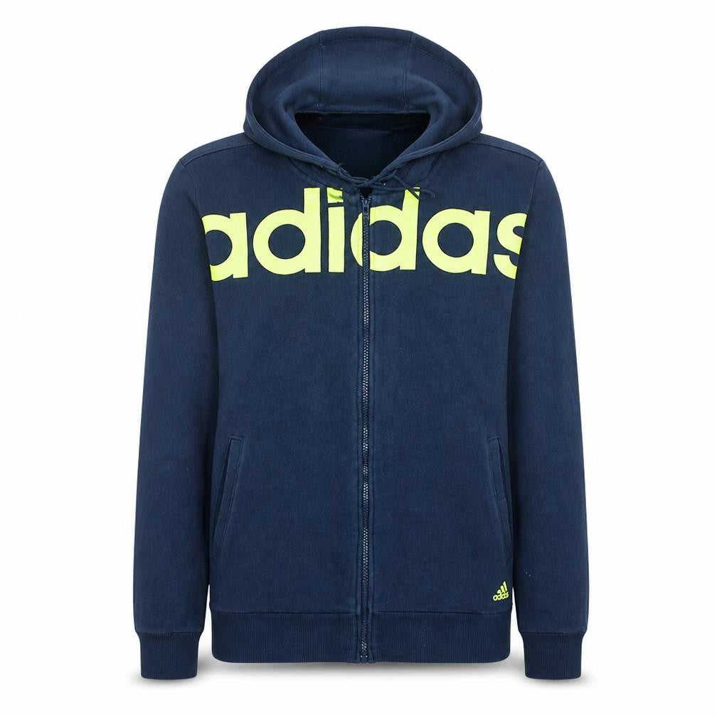 Mens UK Size M adidas Blue Full Zip Hoodie