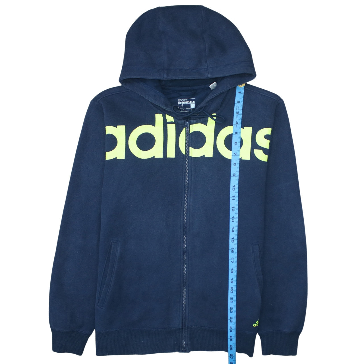 Mens UK Size M adidas Blue Full Zip Hoodie