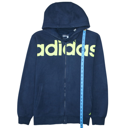 Mens UK Size M adidas Blue Full Zip Hoodie