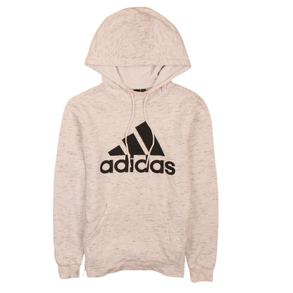 Adidas Womens Beige Pullover Hoodie XS Logo Graphic Sweatshirt