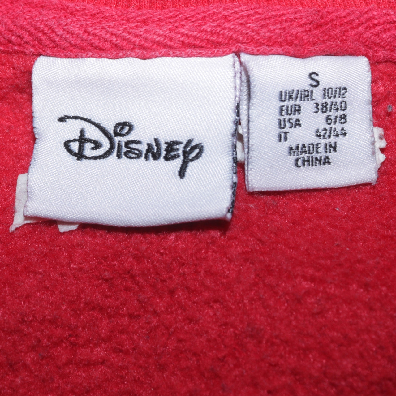 Womens UK Size S Disney Red Pullover Sweatshirt
