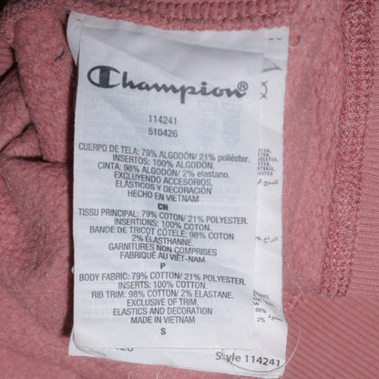 Womens UK Size S Champion Pink Pullover Hoodie