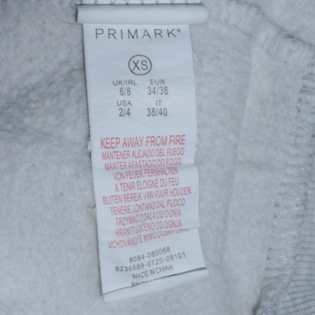 Womens UK Size XS Primark Grey Pullover Sweatshirt