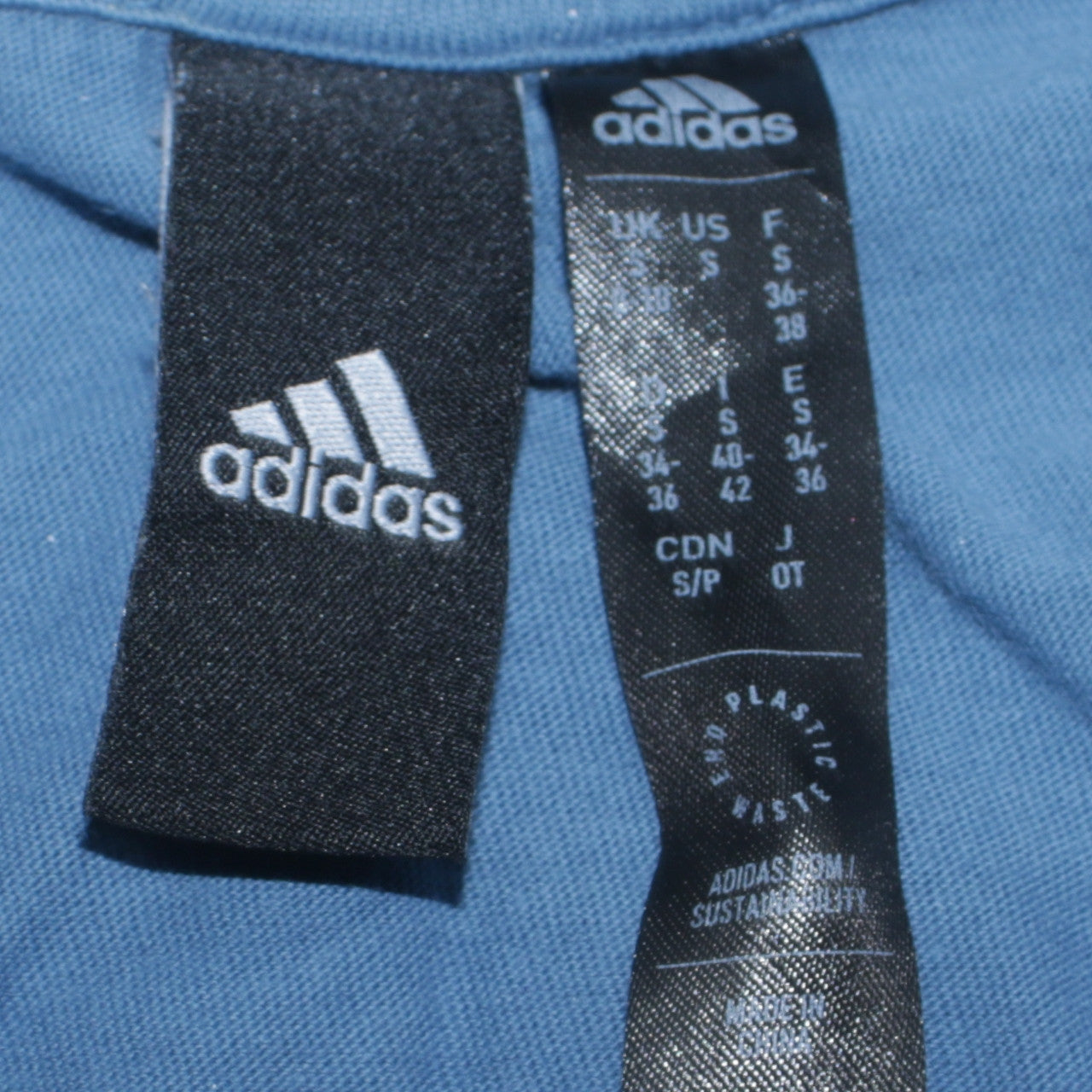 Womens UK Size S adidas Blue Basic T-Shirt