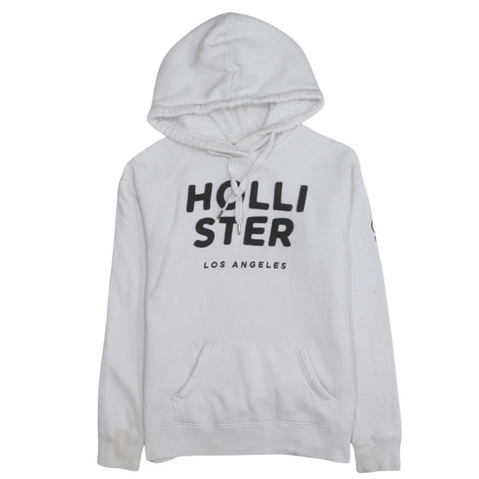 Mens UK Size S Hollister White Pullover Hoodie