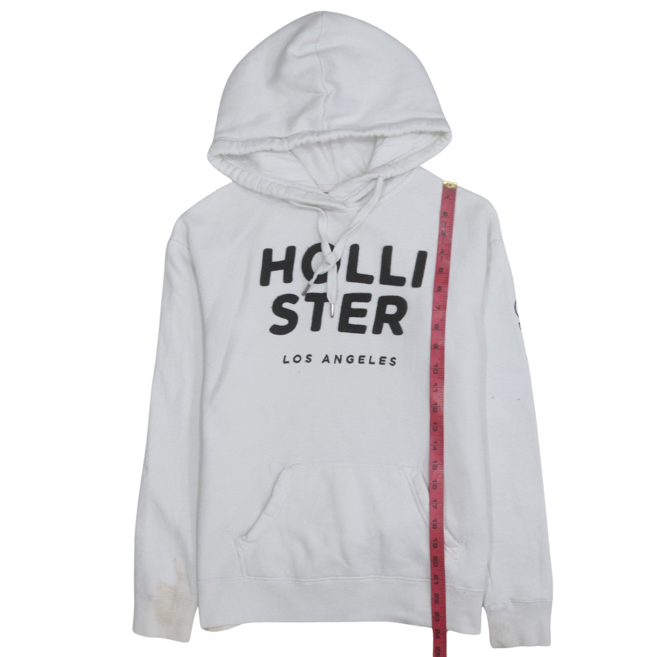 Mens UK Size S Hollister White Pullover Hoodie