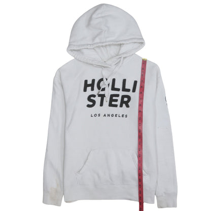 Mens UK Size S Hollister White Pullover Hoodie