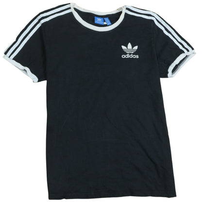 Womens UK Size 8 adidas Black Ringer T-Shirt