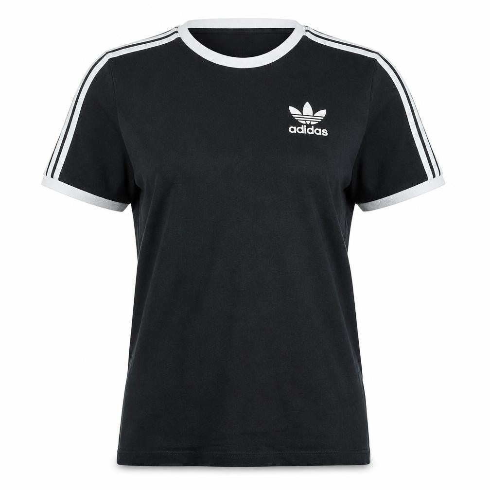 Womens UK Size 8 adidas Black Ringer T-Shirt
