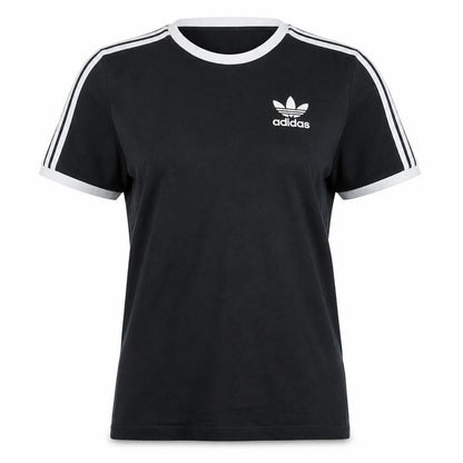 Womens UK Size 8 adidas Black Ringer T-Shirt
