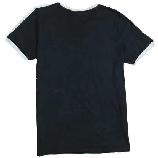 Womens UK Size 8 adidas Black Ringer T-Shirt