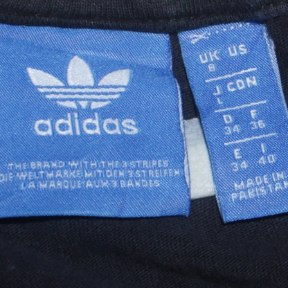 Womens UK Size 8 adidas Black Ringer T-Shirt