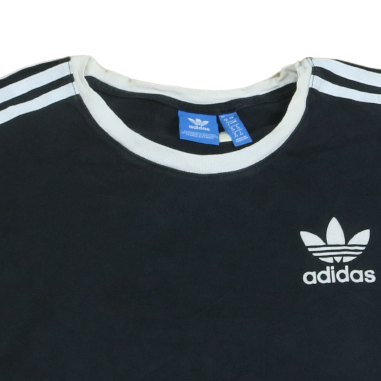 Womens UK Size 8 adidas Black Ringer T-Shirt