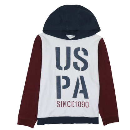Womens UK Size L U.S. Polo Assn. White Pullover Hoodie