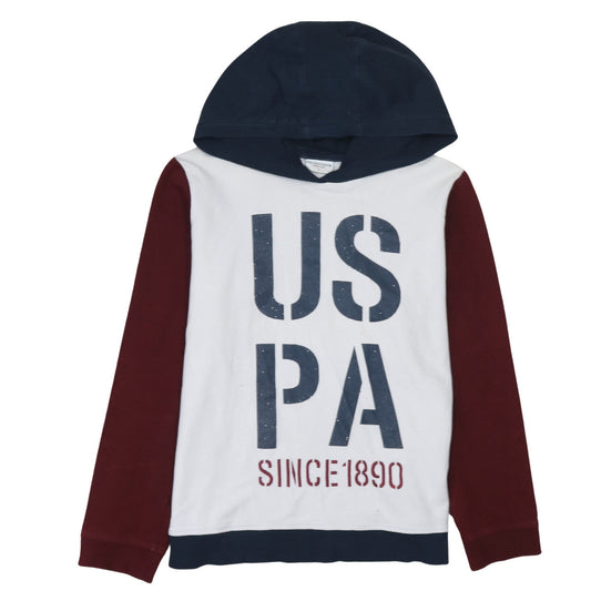 Womens UK Size L U.S. Polo Assn. White Pullover Hoodie