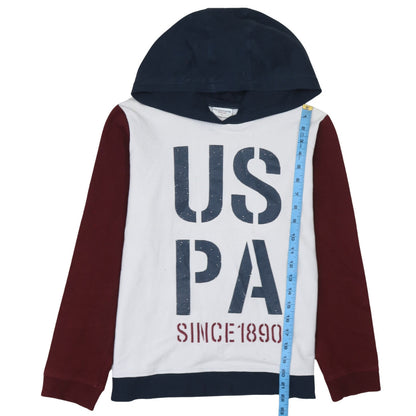 Womens UK Size L U.S. Polo Assn. White Pullover Hoodie