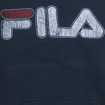 Mens UK Size XL FILA Black Pullover Hoodie
