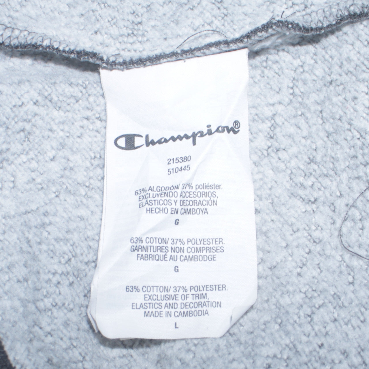 Mens UK Size L Champion Grey Pullover Hoodie