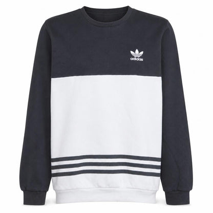 Adidas Men's Black & White Crew Neck Pullover Sweatshirt Size S