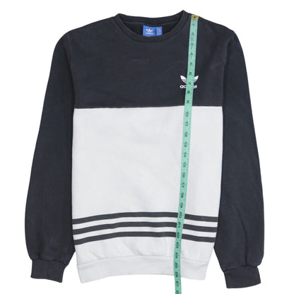Adidas Men's Black & White Crew Neck Pullover Sweatshirt Size S