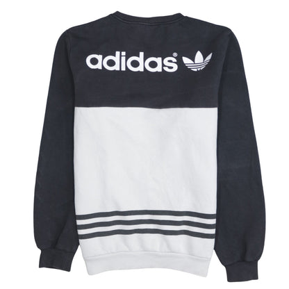Adidas Men's Black & White Crew Neck Pullover Sweatshirt Size S