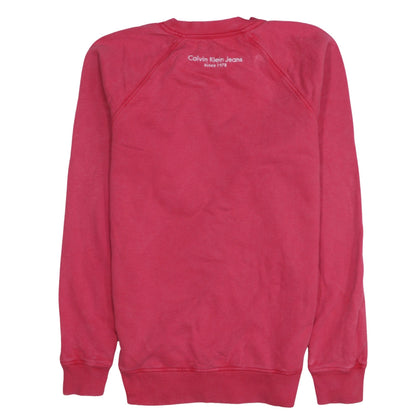 Mens UK Size S Calvin Klein Jeans Pink Pullover Sweatshirt