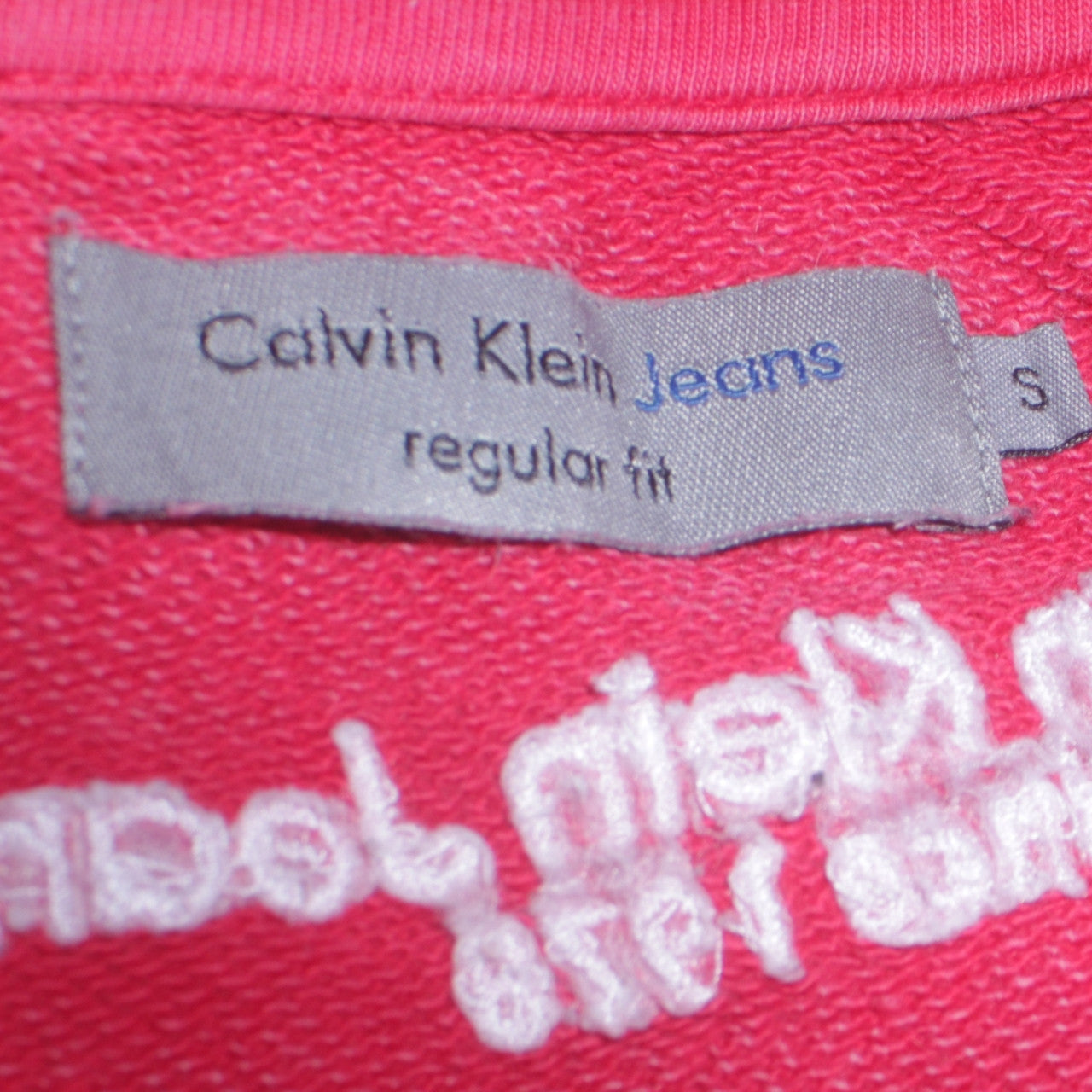Mens UK Size S Calvin Klein Jeans Pink Pullover Sweatshirt