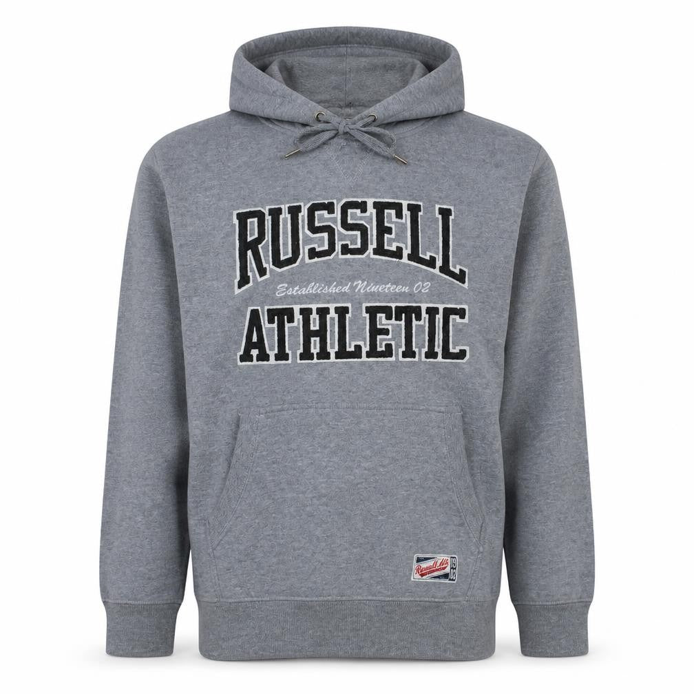 Mens UK Size 2XL Russell Athletic Grey Pullover Hoodie