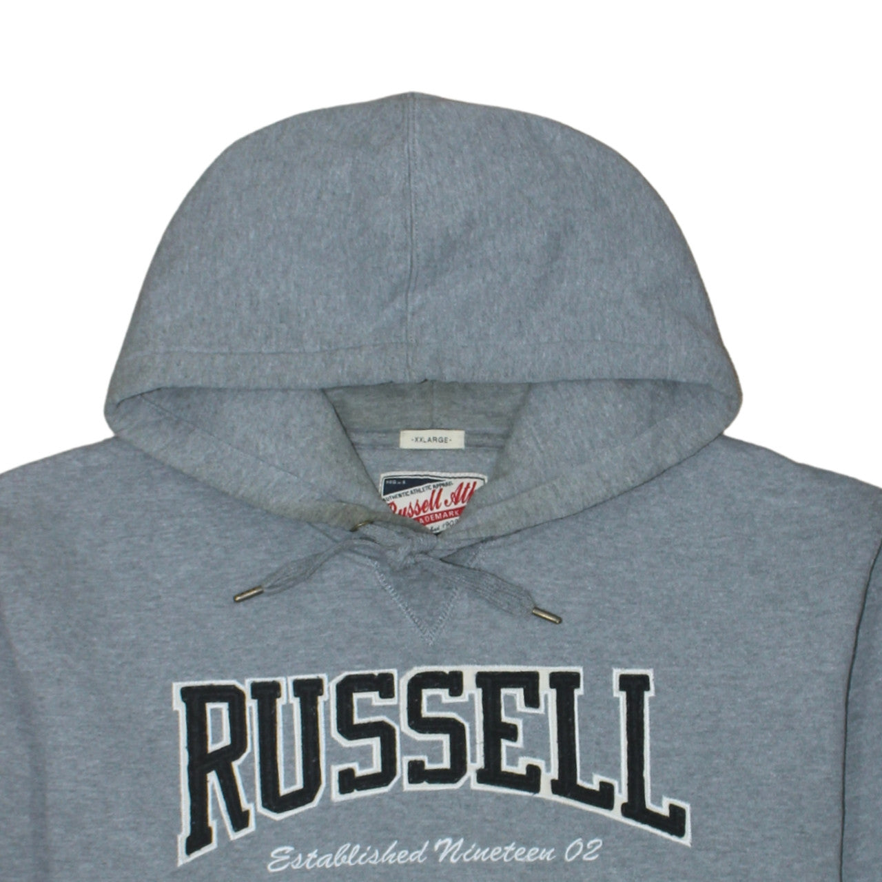 Mens UK Size 2XL Russell Athletic Grey Pullover Hoodie