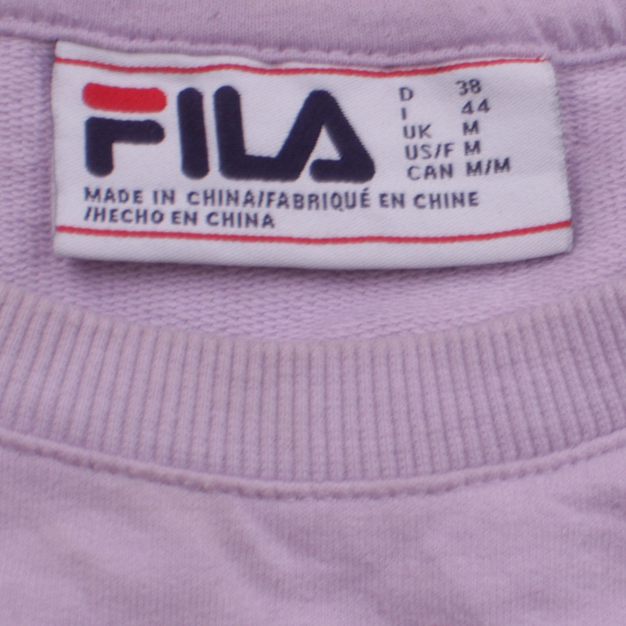 Womens UK Size M FILA Pink Pullover Sweatshirt