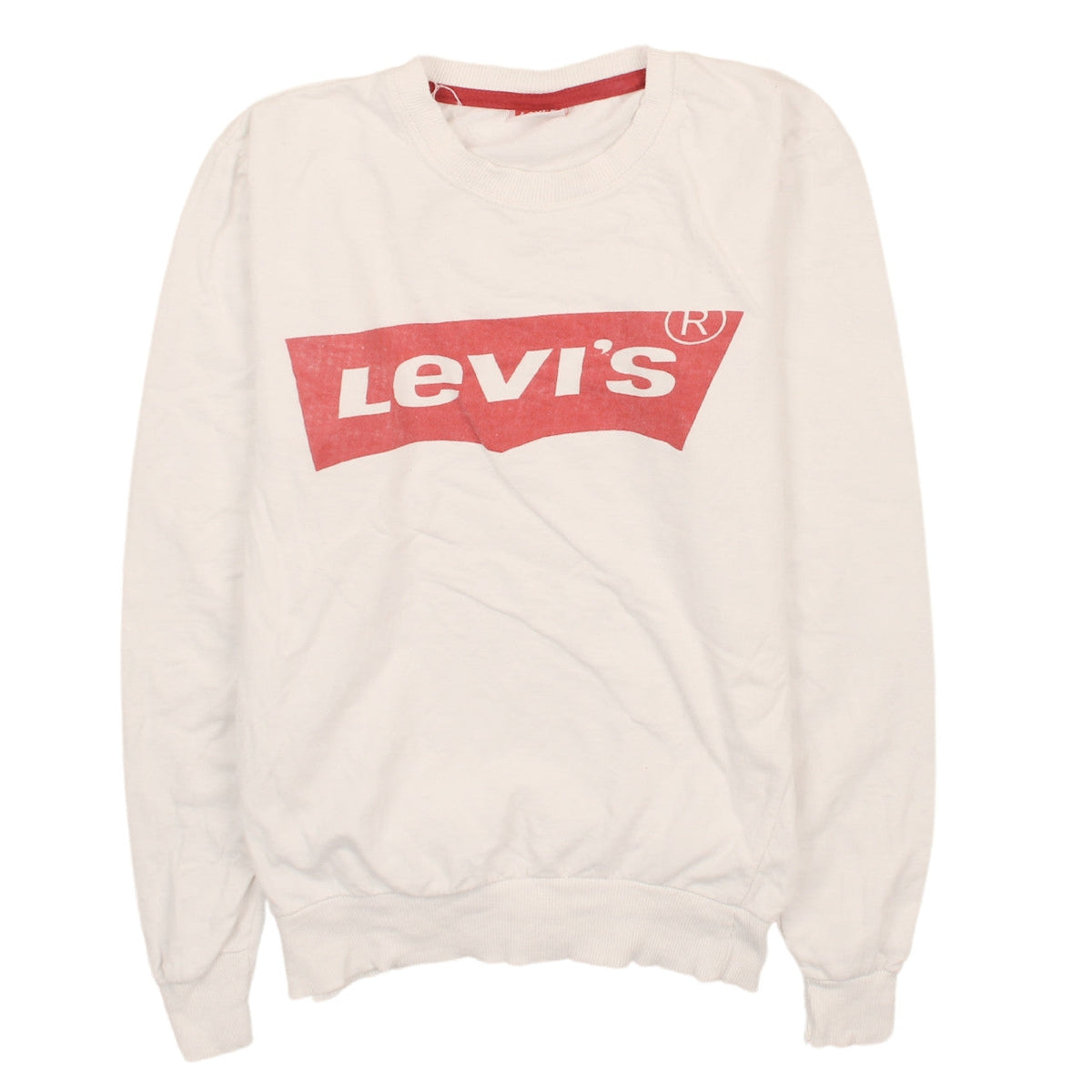 Mens UK Size S Levi's White Pullover Sweatshirt