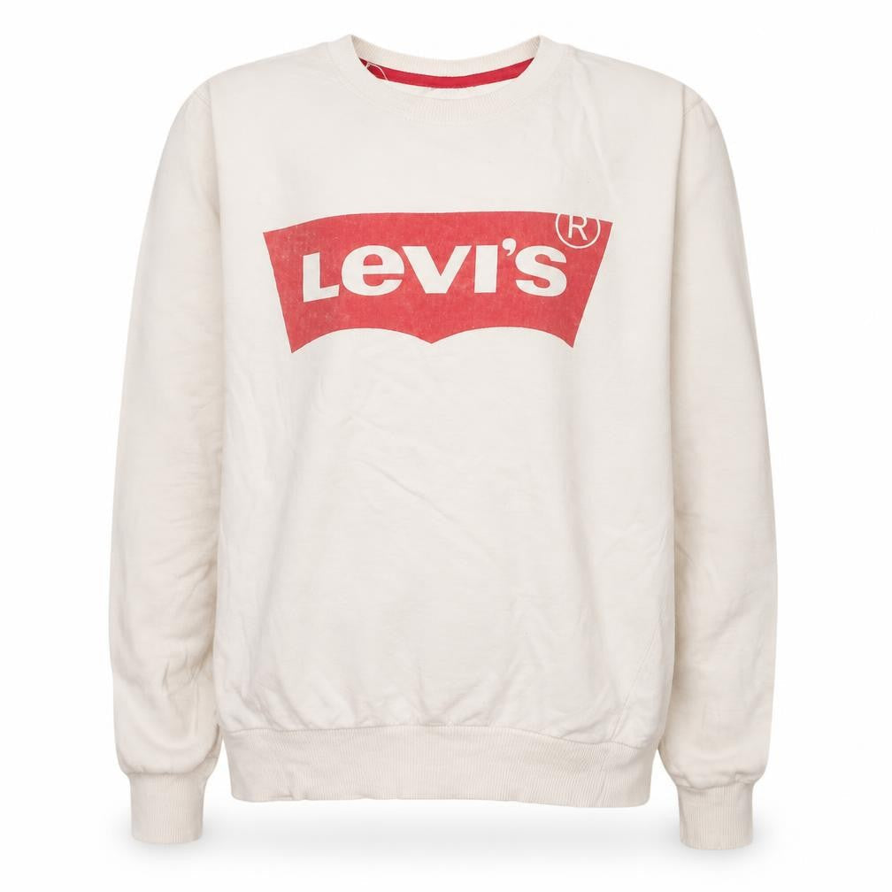 Mens UK Size S Levi's White Pullover Sweatshirt