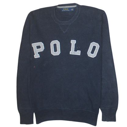 Mens UK Size S Polo Ralph Lauren Blue Pullover Sweatshirt