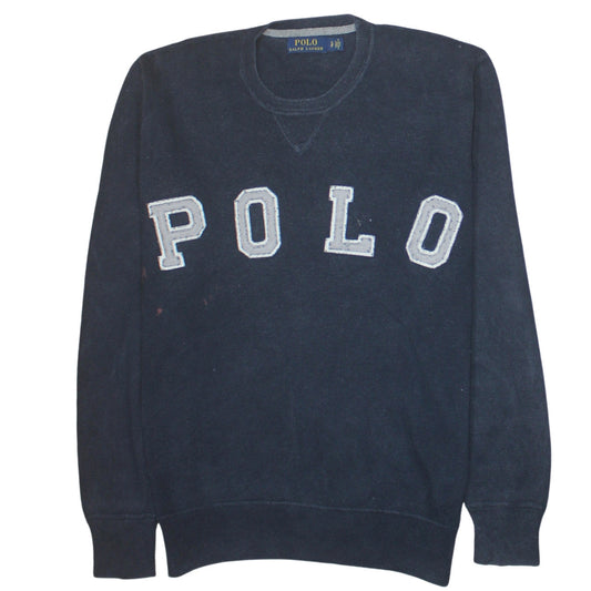 Mens UK Size S Polo Ralph Lauren Blue Pullover Sweatshirt