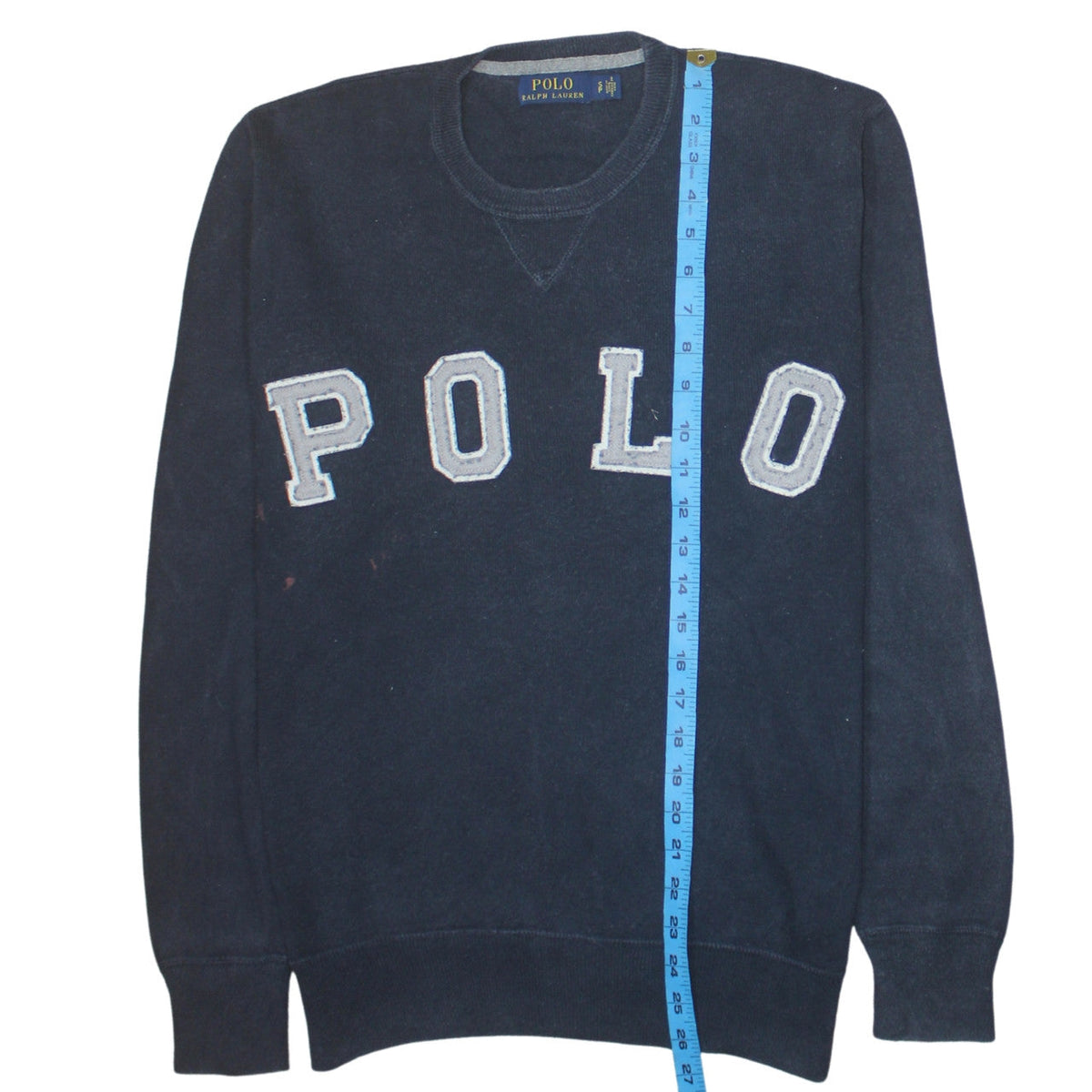 Mens UK Size S Polo Ralph Lauren Blue Pullover Sweatshirt