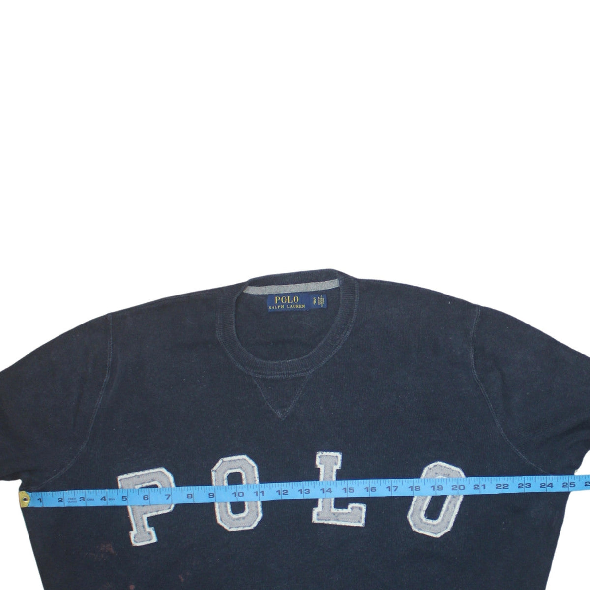 Mens UK Size S Polo Ralph Lauren Blue Pullover Sweatshirt