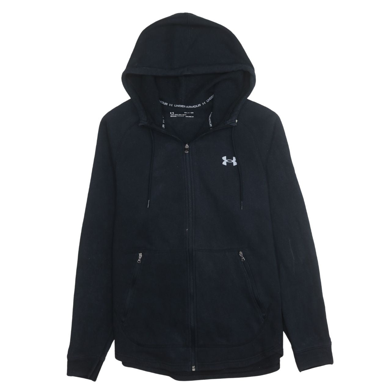 Mens UK Size S Under armour Black Full Zip Hoodie