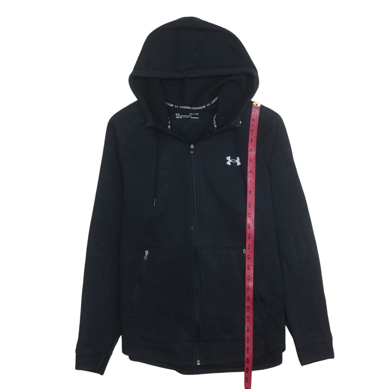 Mens UK Size S Under armour Black Full Zip Hoodie
