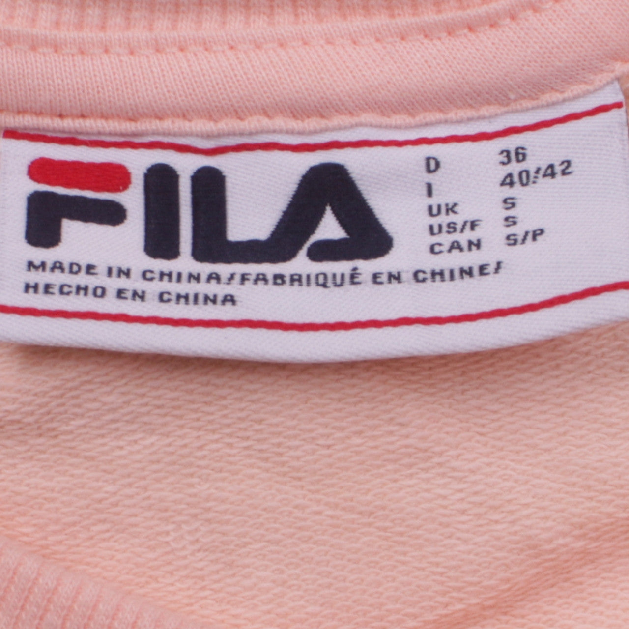 Womens UK Size S FILA Pink Pullover Sweatshirt