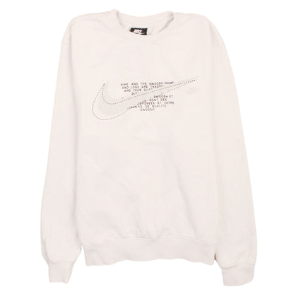 Mens UK Size S Nike White Pullover Sweatshirt