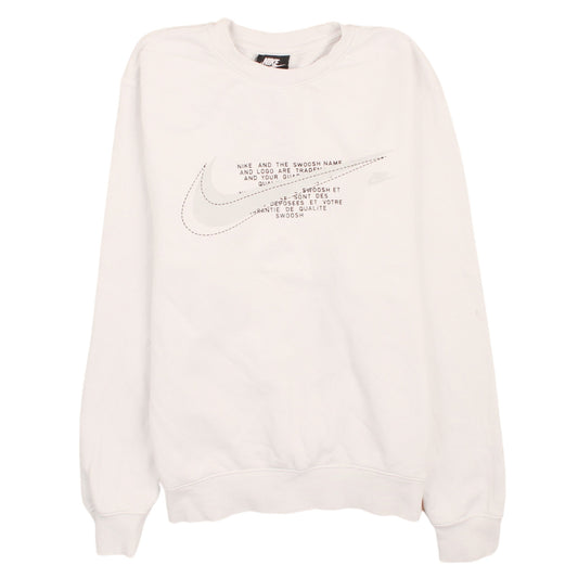 Mens UK Size S Nike White Pullover Sweatshirt