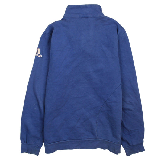 Adidas Boys Blue 1/4 Zip Fleece Sweatshirt 16 Years Regular Fit Sports Top