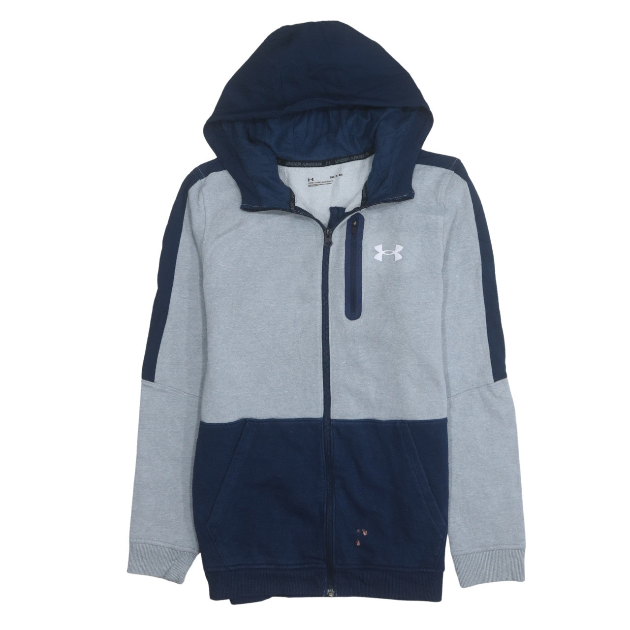 Mens UK Size S Under armour Blue Full Zip Hoodie