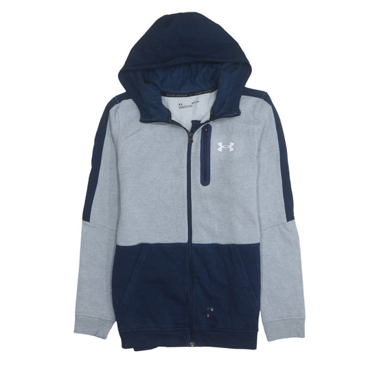 Mens UK Size S Under armour Blue Full Zip Hoodie