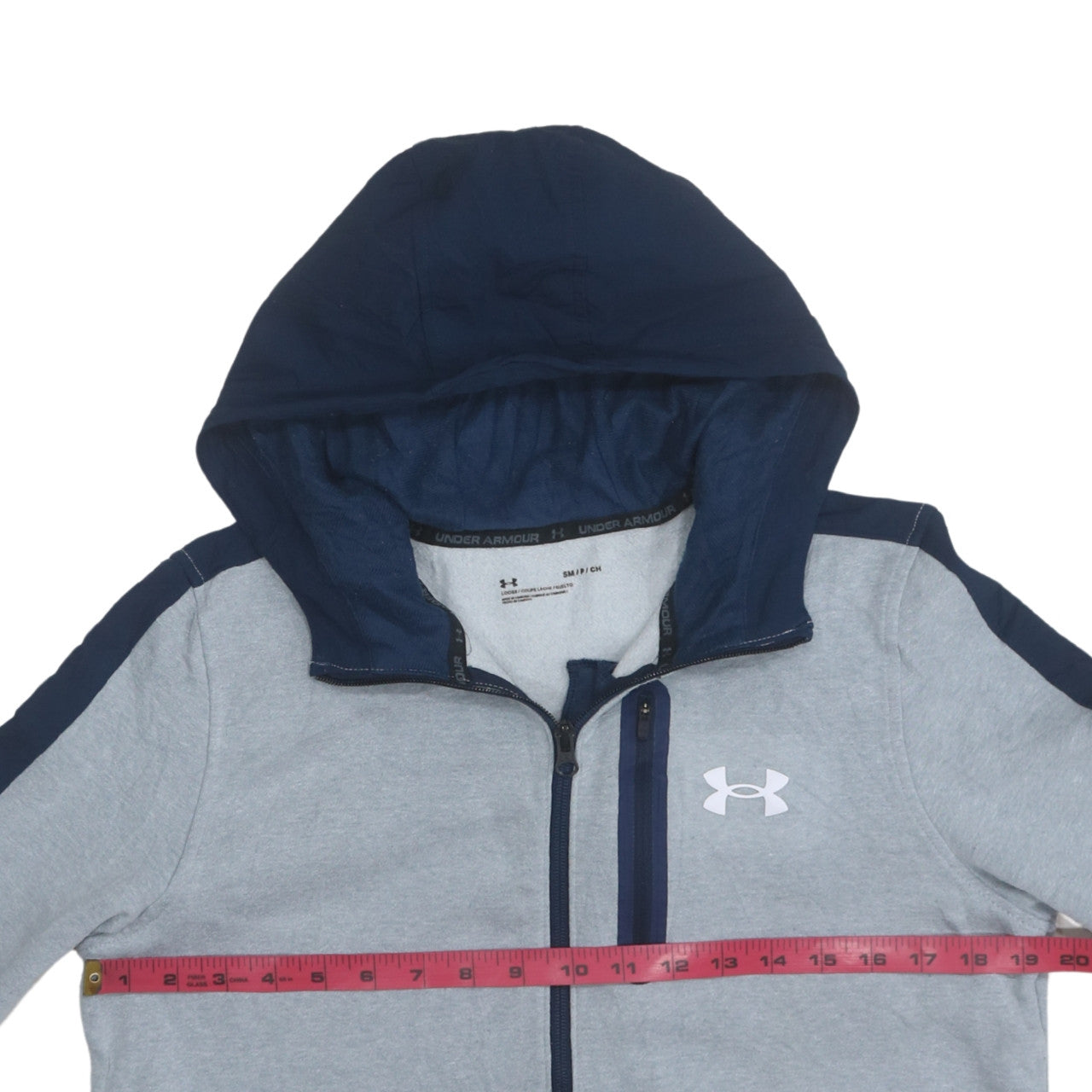 Mens UK Size S Under armour Blue Full Zip Hoodie