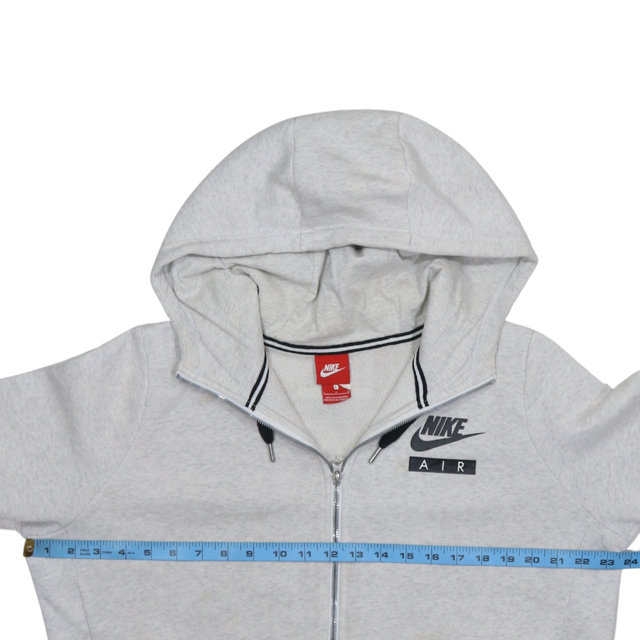 Mens UK Size L Nike Grey Full Zip Hoodie